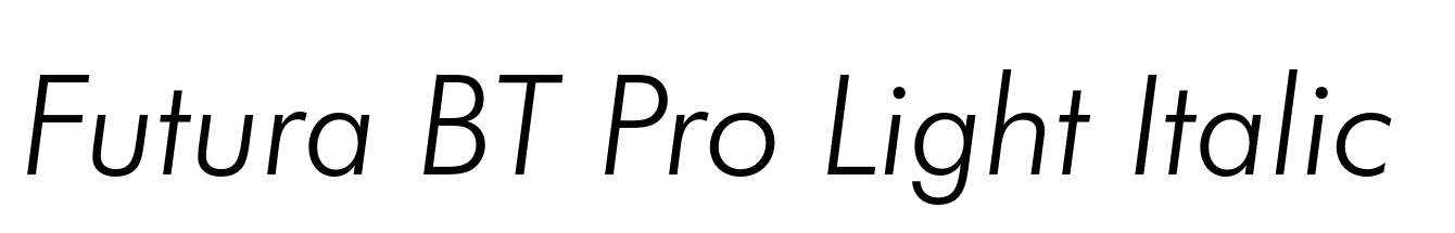 Futura BT Pro Light Italic